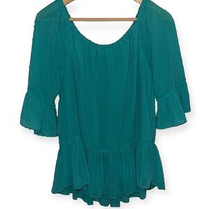 EUC DR2 Polka Dot Ballon Sleeve Blouse